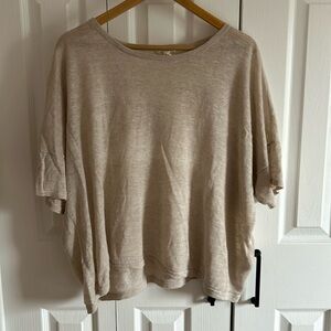 Eileen Fisher Knit Boxy Drop Shoulder Linen Top Size XL